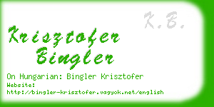 krisztofer bingler business card